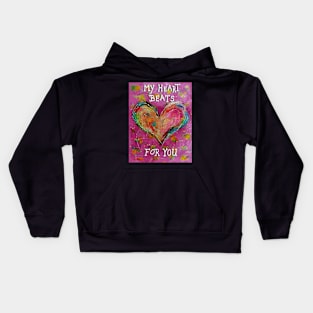 Colorful Heart Beats For You Kids Hoodie